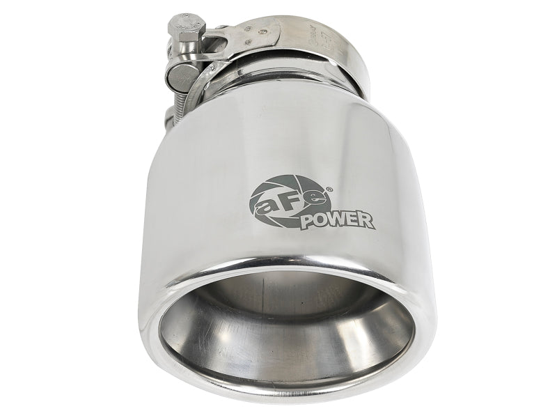 aFe MACH Force-Xp 304 SS Clamp-On Exhaust Tip 2.5in. Inlet / 4in. Outlet / 6in. L - Polished-thumbmail-2
