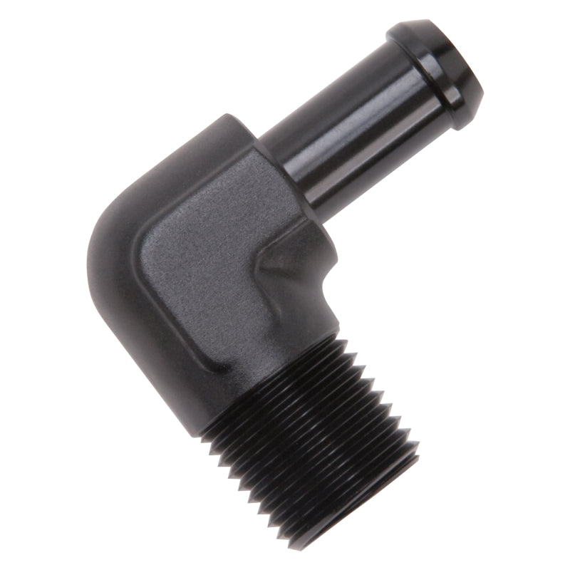 Edelbrock Hose End 90-Deg 1/2In NPT to 1/2In Barb Black Anodize-thumbmail-4
