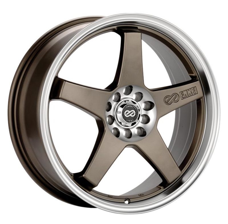 Enkei EV5 17x7 4x100/114.3 38mm Offset 72.6 Bore Diameter Matte Bronze w/ Machined Lip Wheel-thumbmail-1