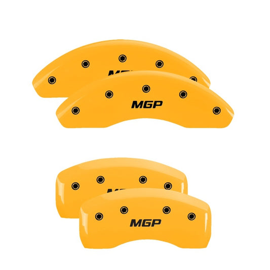 MGP 4 Caliper Covers Engraved Front & Rear MGP Yellow Finish Black Characters
