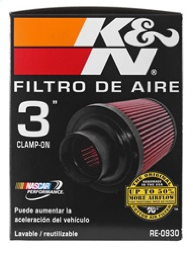 K&N Universal Rubber Filter - Round Tapered 6in Base OD x 3in Flange ID x 6in H-thumbmail-10