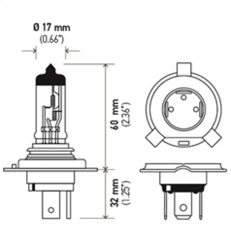 Hella H4 24V 75/70W P43t T4.625 Halogen Bulb (Min Order Qty 10)-thumbmail-5