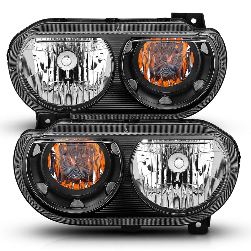 ANZO 2008-2014 Dodge Challenger Crystal Headlights Black-thumbmail-6