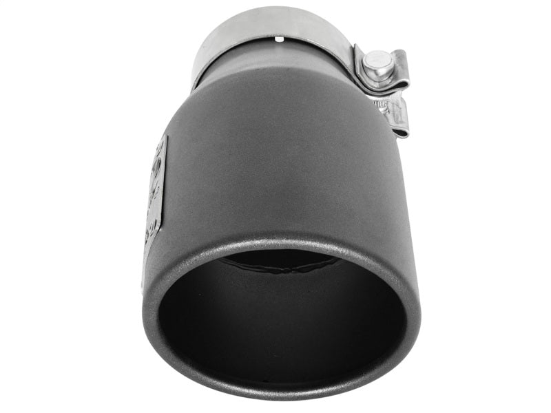 aFe MACH Force-Xp 3in 304 SS Metallic Black Exhaust Tip 3in In x 4-1/2in Out x 9in L Clamp-On Right-thumbmail-2