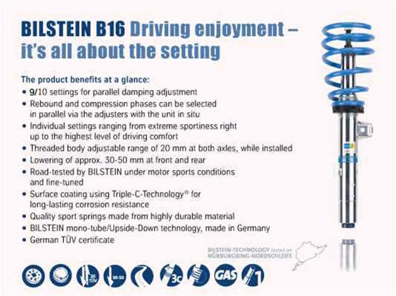 Bilstein B16 15-17 Ford Mustang GT V8 Front and Rear Performance Suspension System-thumbmail-2