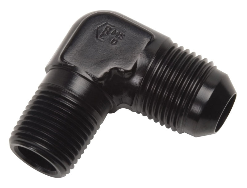 Russell Performance -8 AN to 1/2in NPT 90 Degree Flare to Pipe Adapter (Black)-thumbmail-3