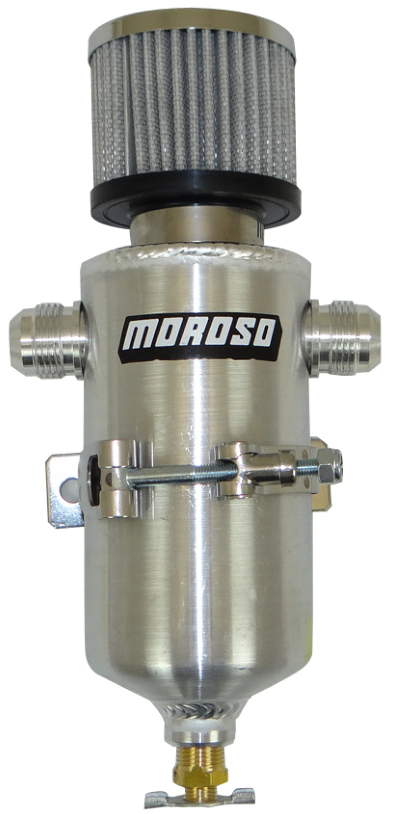 Moroso Breather Tank/Catch Can - Two -12An Male Fittings - Aluminum-thumbmail-1