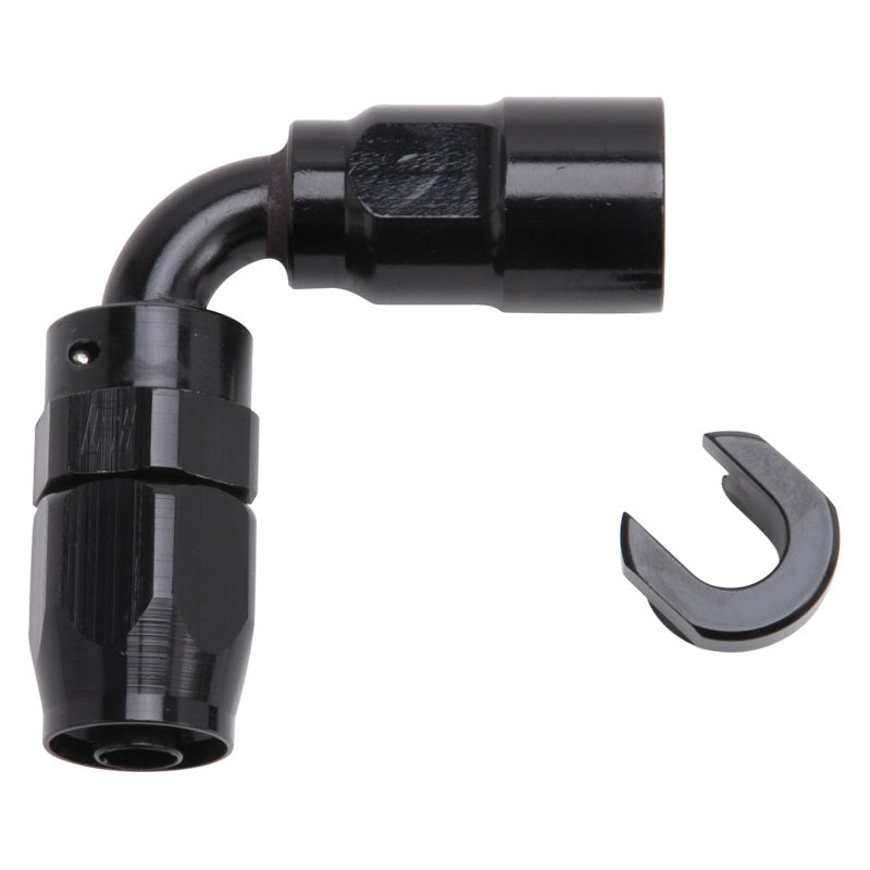 Russell Performance 3/8in SAE Quick Disc Female to -6 Hose Black 90 Degree Hose End-thumbmail-3