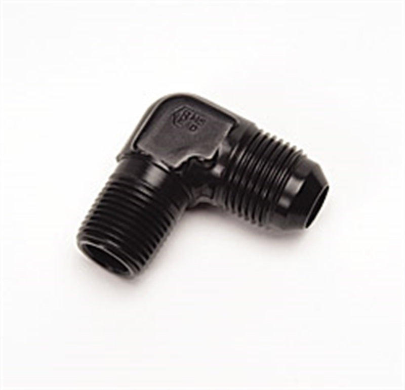 Russell Performance -6 AN to 1/4in NPT 90 Degree Flare to Pipe Adapter (Black)-thumbmail-3