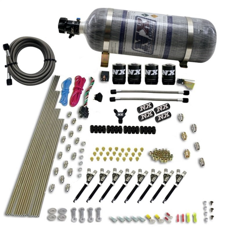 Nitrous Express 8 Cyl VXL Direct Port 4 Solenoids Nitrous Kit (200-500HP) w/12lb Bottle-thumbmail-1