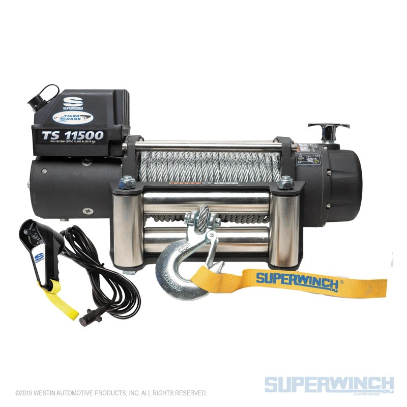 Superwinch 11500 LBS 12V DC 3/8in x 84ft Steel Rope Tiger Shark 11500 Winch-thumbmail-4
