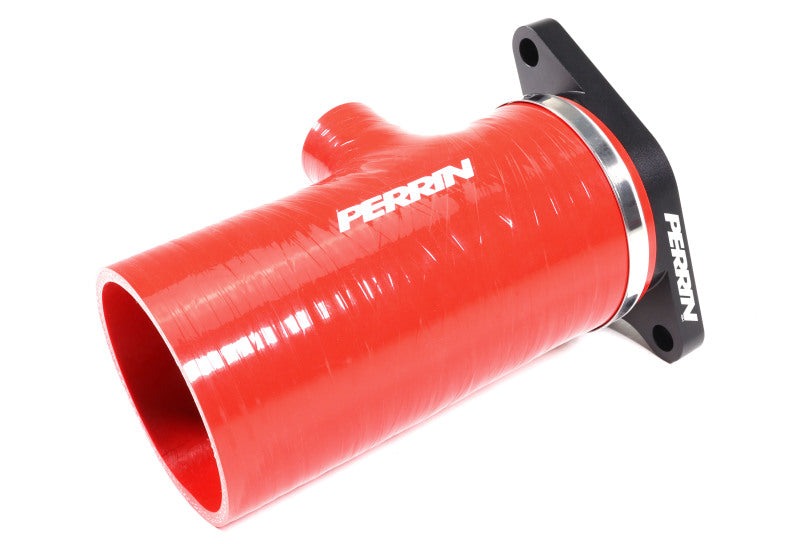 Perrin 2022+ Subaru WRX Red 3in Turbo Inlet Hose w/ Nozzle (Short)-thumbmail-2