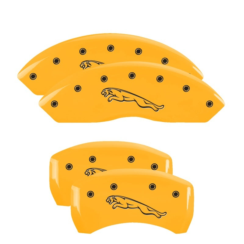 MGP 4 Caliper Covers Engraved Front & Rear I-Vtec Yellow Finish Black Char 2017 Acura ILX-thumbmail-2