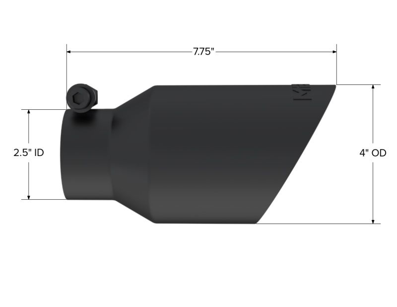 MBRP Universal 4in OD Dual Wall Angled 2.5in Inlet 8in Lgth Exhaust Tip - Black-thumbmail-4