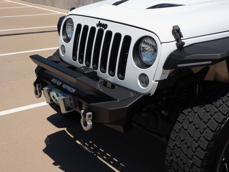 Road Armor 07-18 Jeep Wrangler JK Stealth Front Fender Flare Body Armor w/LED DRL - Tex Blk-thumbmail-3