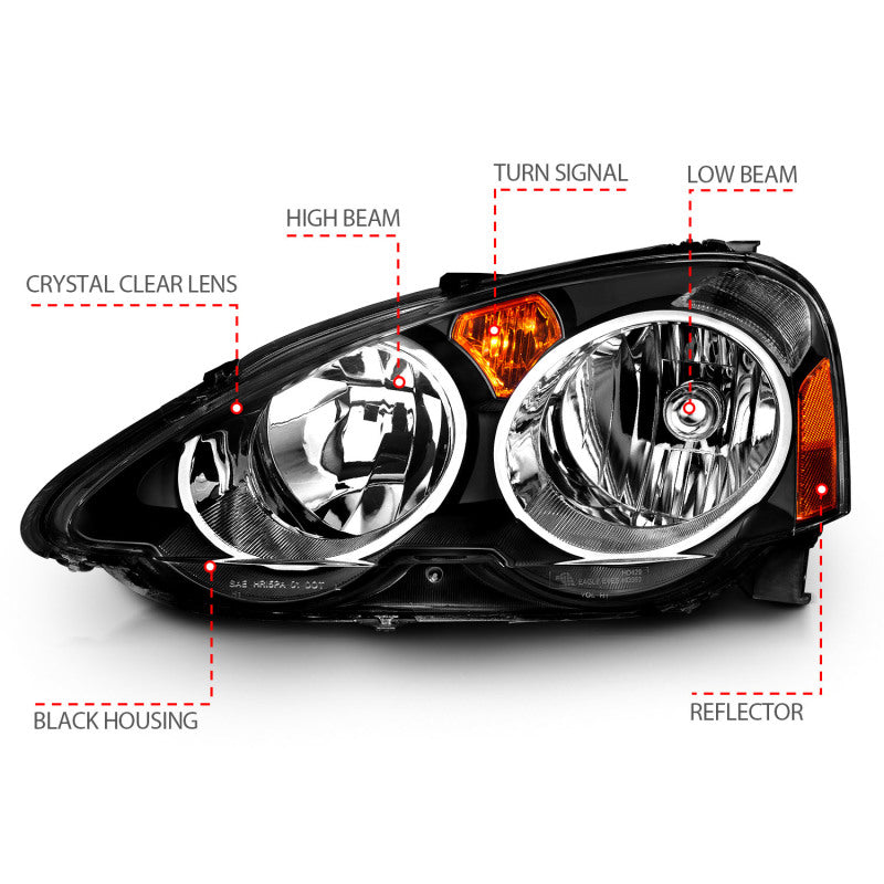 ANZO 2002-2004 Acura Rsx Crystal Headlights Black-thumbmail-4