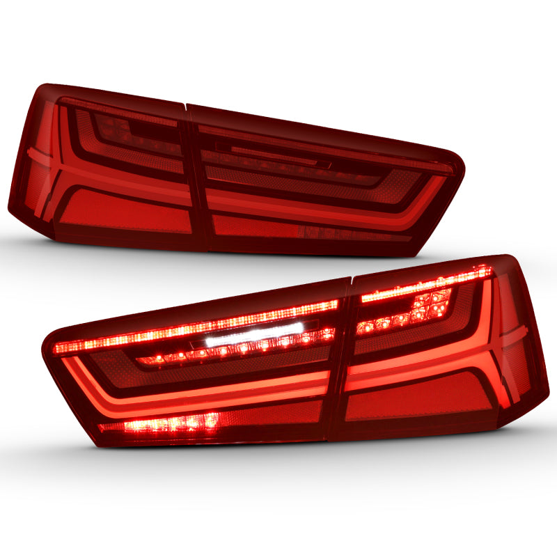 ANZO 2012-2018 Audi A6 LED Taillight Black Housing Red/Clear Lens 4 pcs (Sequential Signal)-thumbmail-4