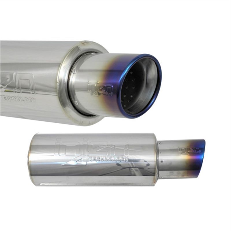 Injen 3.00 Universal Muffler w/Titanium burnt rolled Tip and stainless steel resonated inner wall-thumbmail-5