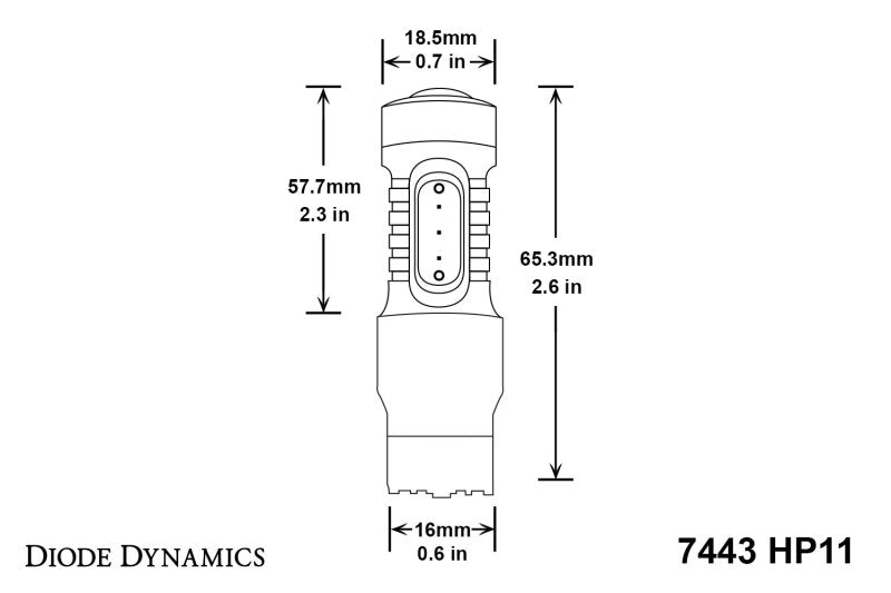 Diode Dynamics 7443 LED Bulb HP11 LED - Amber (Pair)