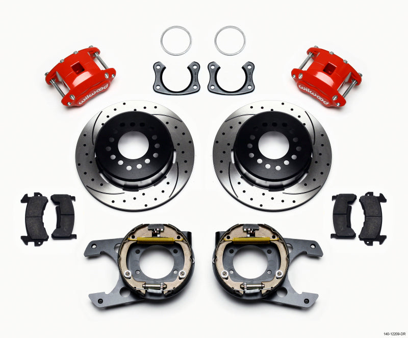Wilwood D154 P/S P-B Kit Drilled-Red New Big Ford 2.50in Offset-thumbmail-1