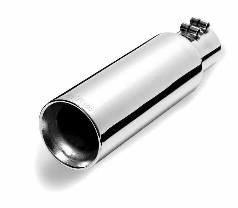 Gibson Round Dual Wall Straight-Cut Tip - 5in OD/3.5in Inlet/12in Length - Stainless-thumbmail-1