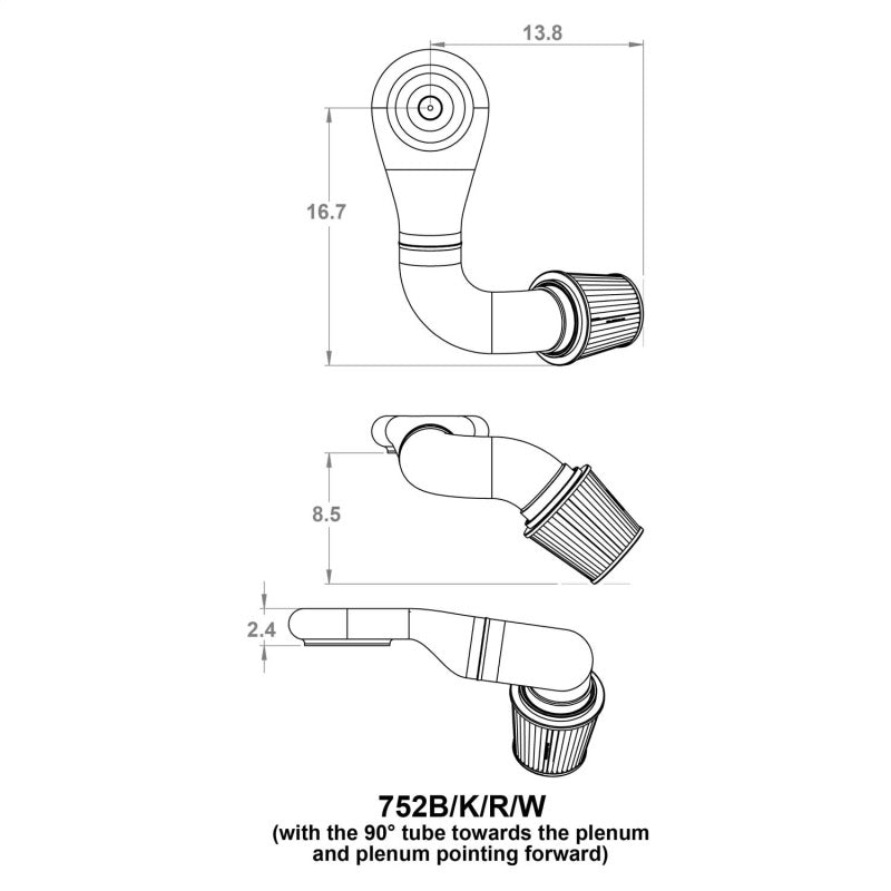 Spectre Plenum Kit Low w/Driver Side 45/90 Degree Tube-thumbmail-3