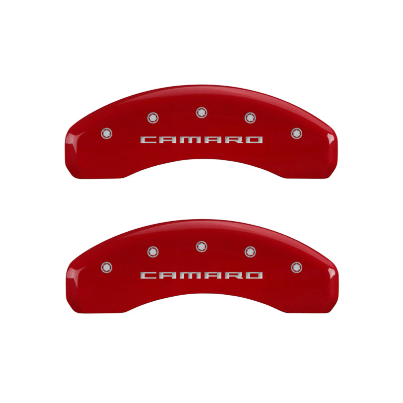 MGP 4 Caliper Covers Engraved Front & Rear Gen 5/Camaro Red finish silver ch-thumbmail-4