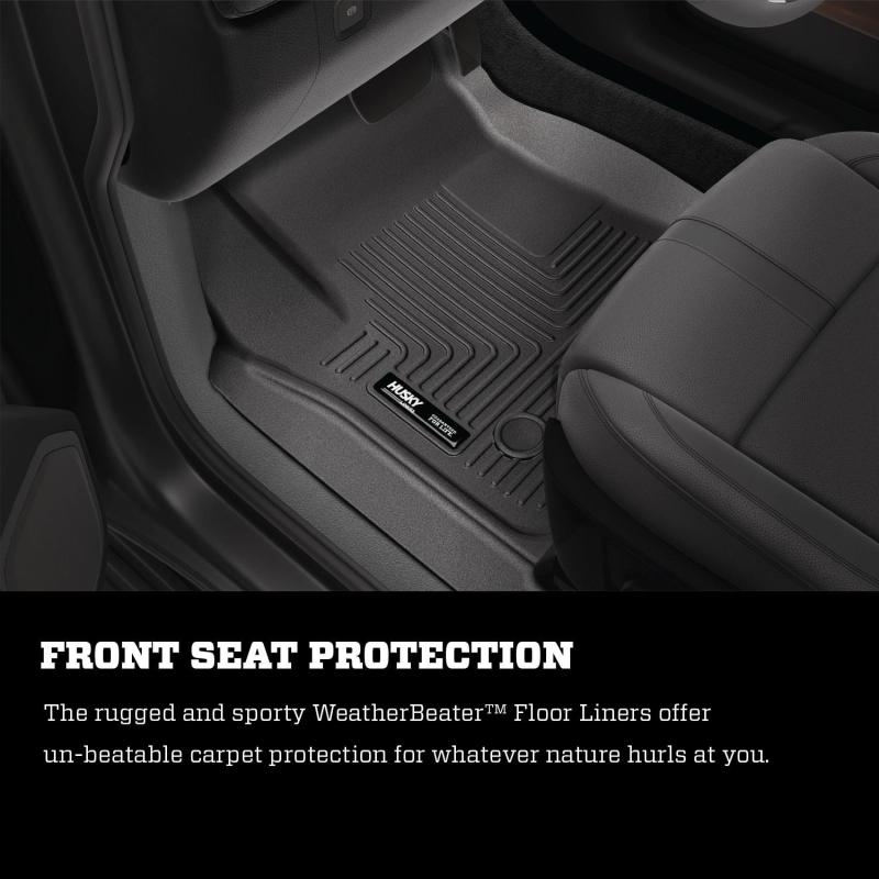Husky Liners 19-23 Chevrolet Silverado 1500 CC WeatherBeater Black 2nd Row Floor Liners-thumbmail-11