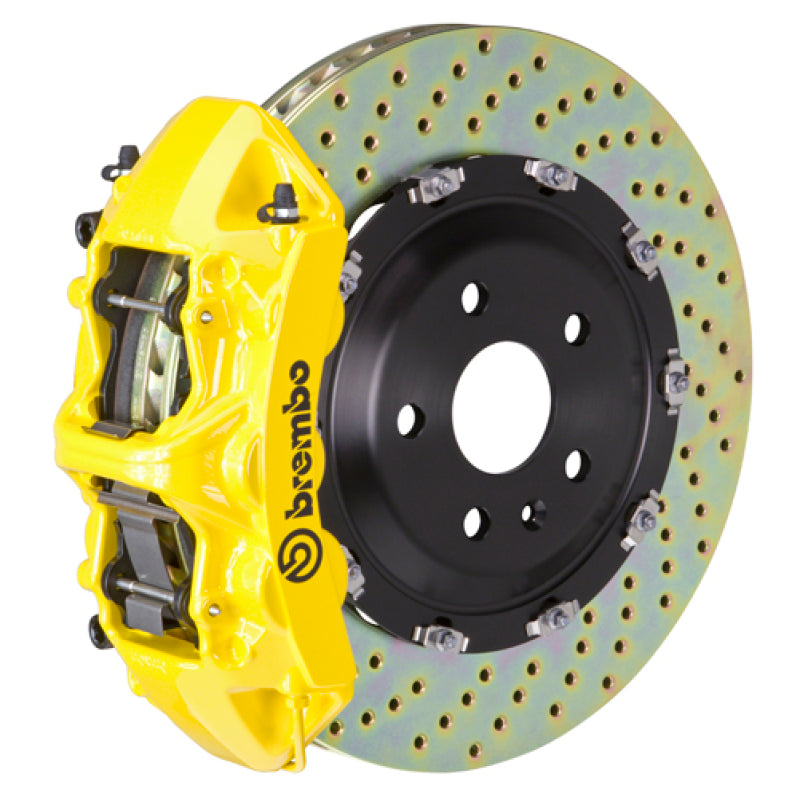 Brembo 08-17 S5 Front GT BBK 6 Piston Cast 380x34 2pc Rotor Drilled-Yellow-thumbmail-1