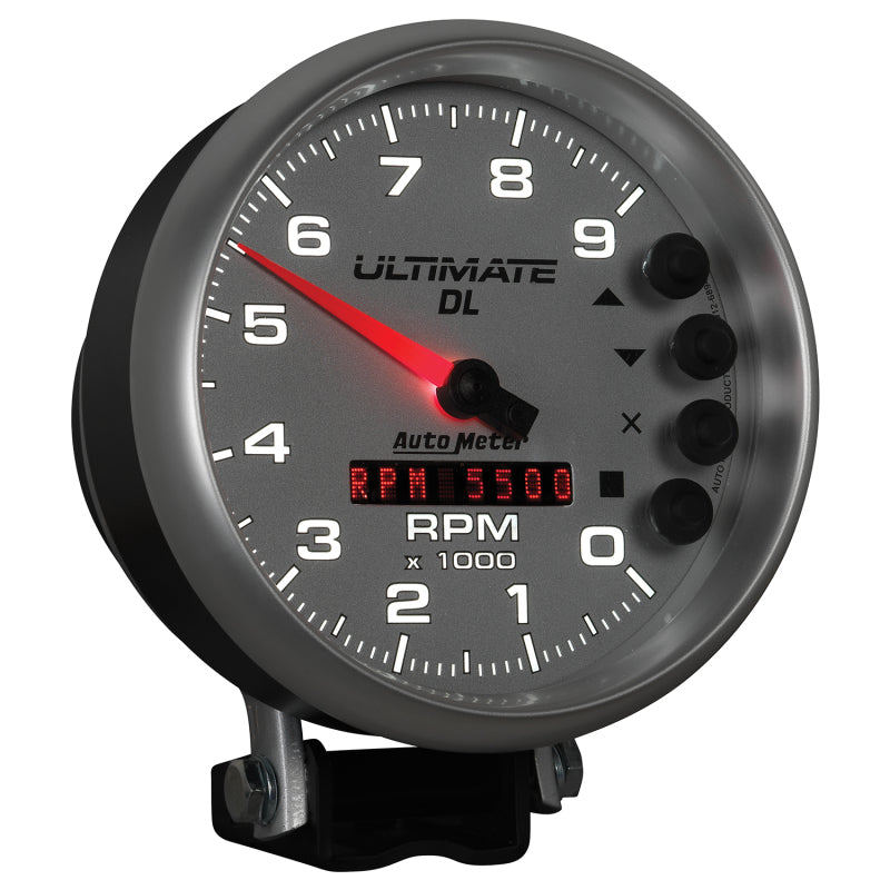 AutoMeter Gauge Tach 5in. 9K RPM Pedestal Datalogging Ultimate Dl Playback Silver-thumbmail-4
