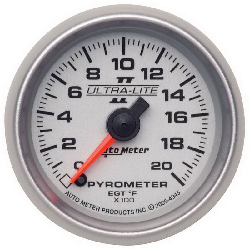 Autometer Ultra-Lite II 52mm 0-2000 Deg F Full Sweep Electric Pyrometer (EGT) Gauge-thumbmail-1