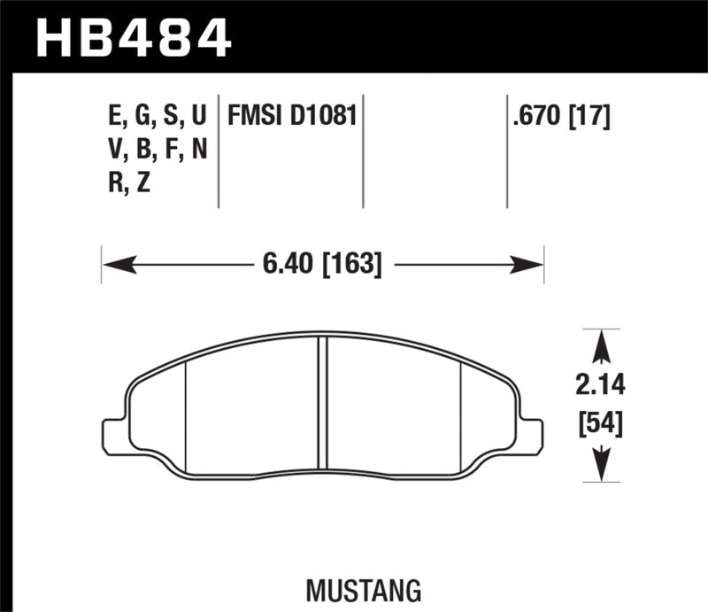 Hawk 05-10 Ford Mustang GT & V6 / 07-08 Shelby GT HPS Street Front Brake Pads-thumbmail-2