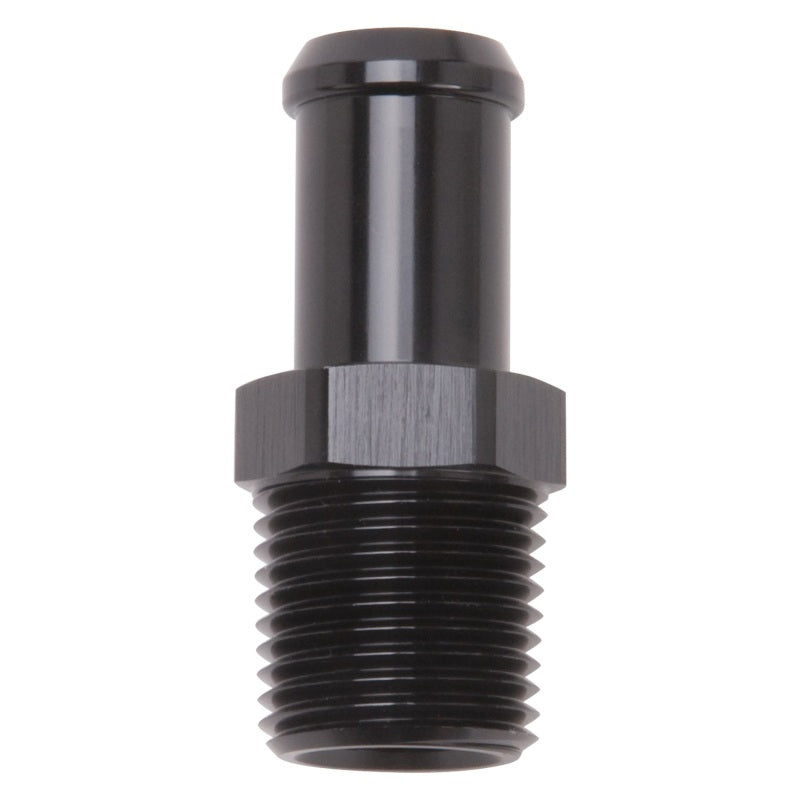 Edelbrock Hose End Straight 1/2In NPT to 5/8In Barb Black Anodize-thumbmail-1