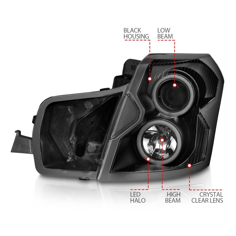 ANZO 2003-2007 Cadillac Cts Projector Headlights w/ Halo Black (CCFL)-thumbmail-6