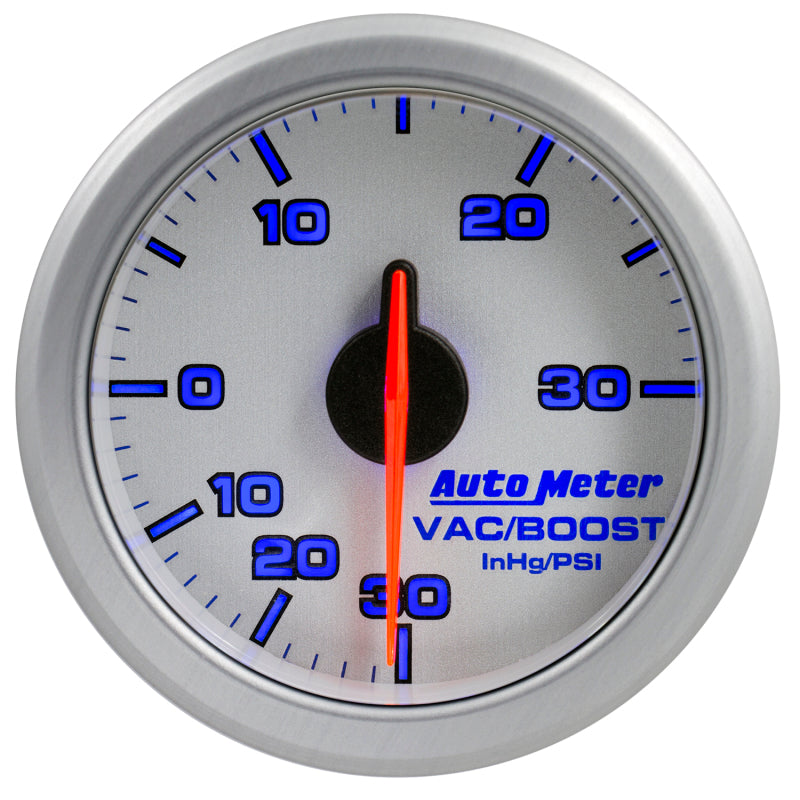 Autometer Airdrive 2-1/6in Boost/Vac Gauge 30in HG/30 PSI - Silver-thumbmail-3
