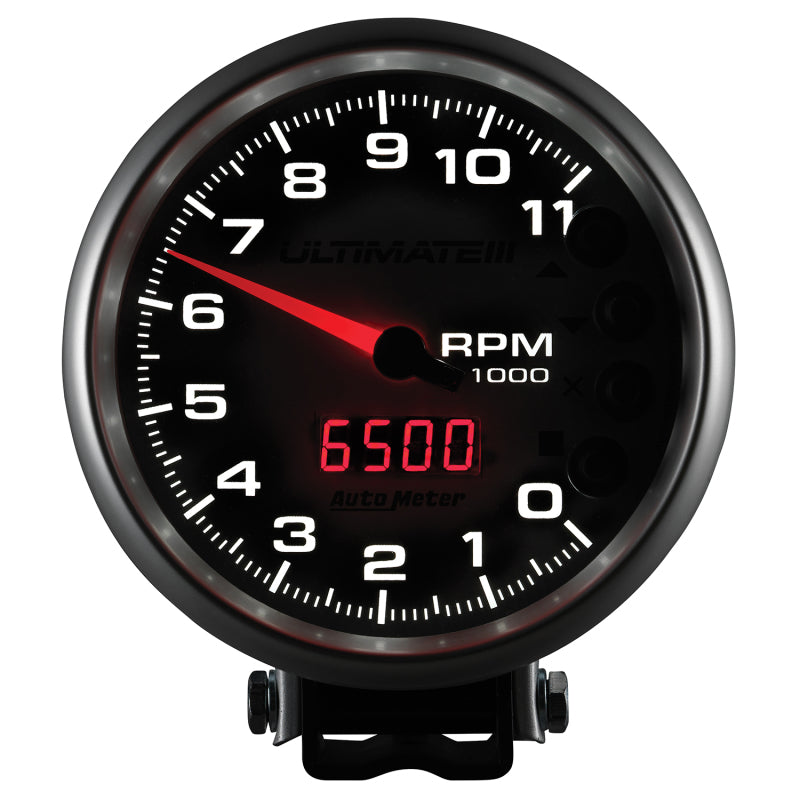 Autometer 5 inch Ultimate III Playback Tachometer 11000 RPM - Silver-thumbmail-4