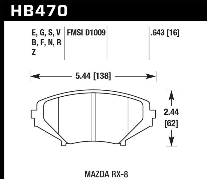 Hawk 2004-2011 Mazda RX-8 Grand Touring HPS 5.0 Front Brake Pads-thumbmail-2