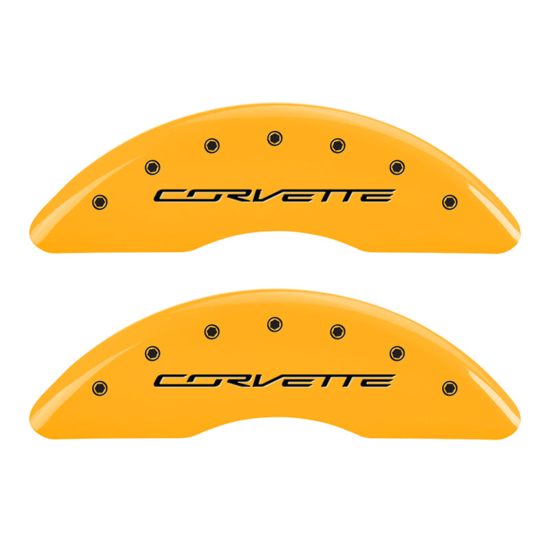 MGP 4 Caliper Covers Engraved Front Corvette C7 Engraved Rear Z51/2015 Yellow finish black ch-thumbmail-3