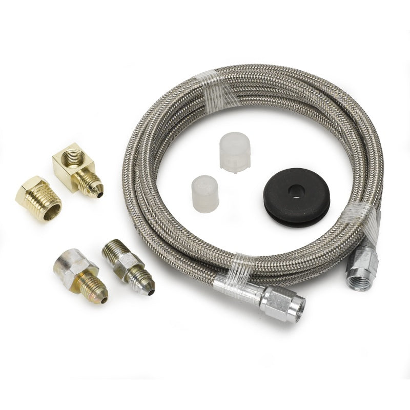 Autometer Braided Stainless Steel Line #3 Dia. 6ft Length -3AN and 1/8in NPTF Fittings-thumbmail-1