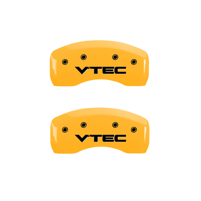 MGP 4 Caliper Covers Engraved Front & Rear Vtech Yellow Finish Black Char 2007 Honda Accord-thumbmail-4