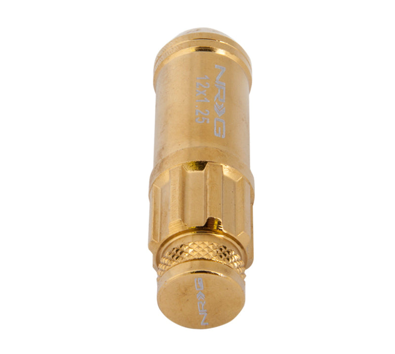 NRG 700 Series M12 X 1.25 Steel Lug Nut w/Dust Cap Cover Set 21 Pc w/Locks & Socket - Chrome Gold-thumbmail-3