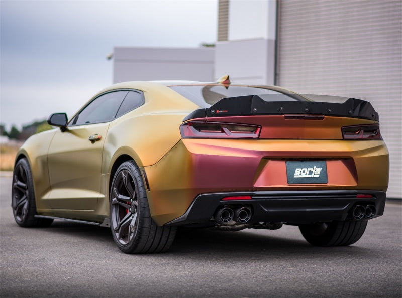 Borla 16-17 Chevy Camaro 6.2L 4in Dual CF Tips w/Black Core Dual Split Exit ATAK Catback Exhaust-thumbmail-4