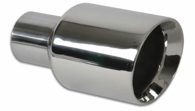 Vibrant 2.50in Inlet I.D. 3.50in Outlet O.D. Round Stainless Steel Tip (Double Wall Angle Cut)-thumbmail-1