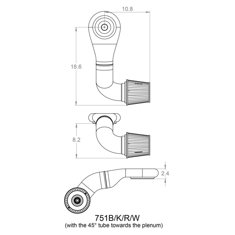Spectre Plenum Kit (Low) w/Passenger Side 45/90 Degree Tube-thumbmail-4