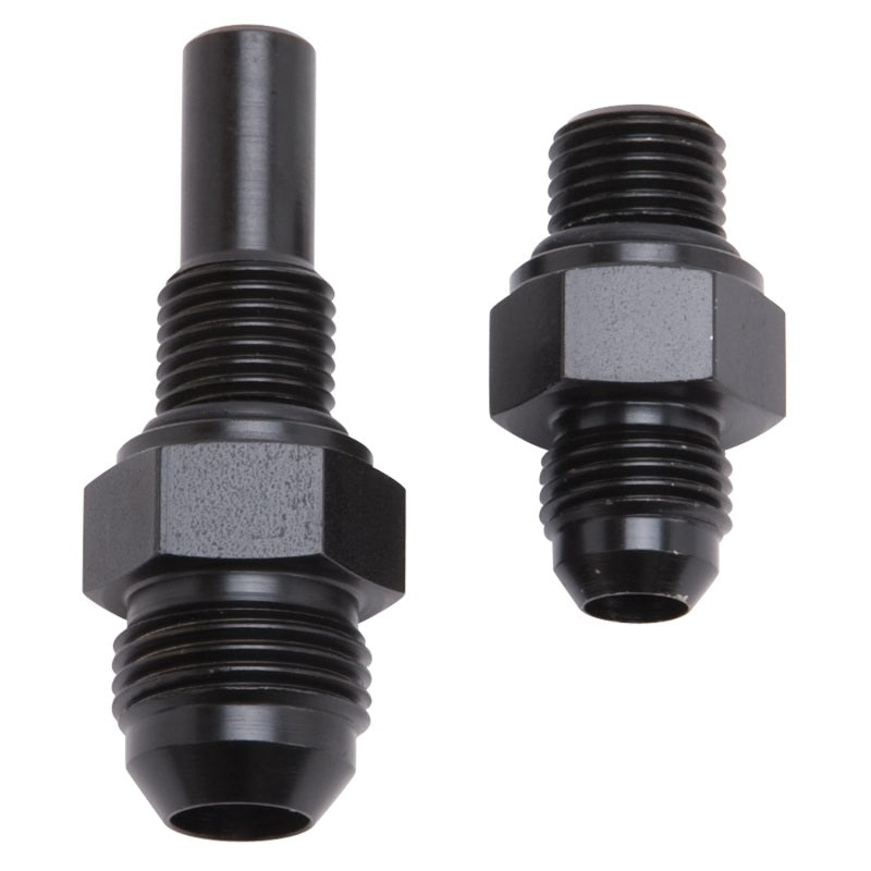 Russell Performance -6 AN to 4L80 Transmission Ports Adapter Fittings (Qty 2) - Black Zinc-thumbmail-3