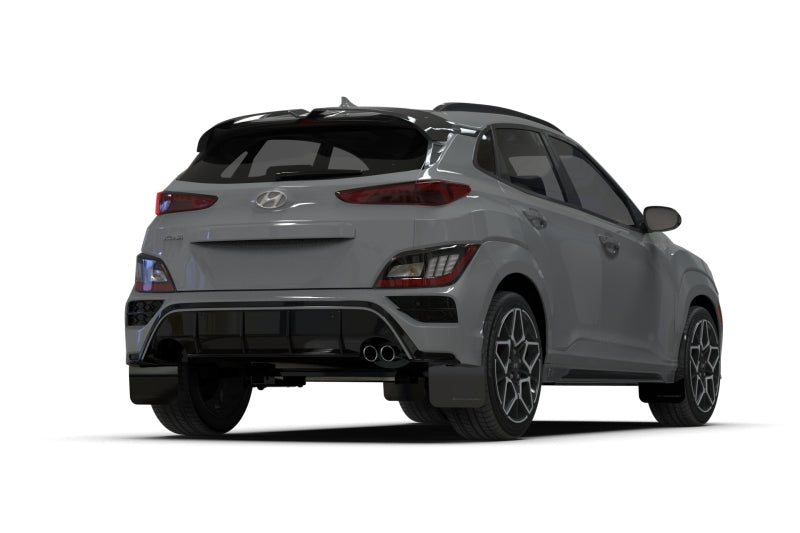 Rally Armor 2022 Hyundai Kona N Line Black UR Mud Flap w/ Red Logo-thumbmail-2