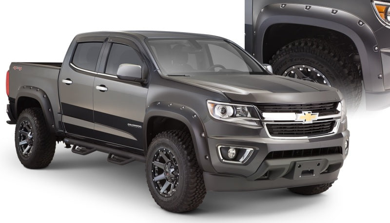 Bushwacker 15-18 Chevy ado Fleetside Pocket Style Flares 4pc 74.0in Bed - Black-thumbmail-2