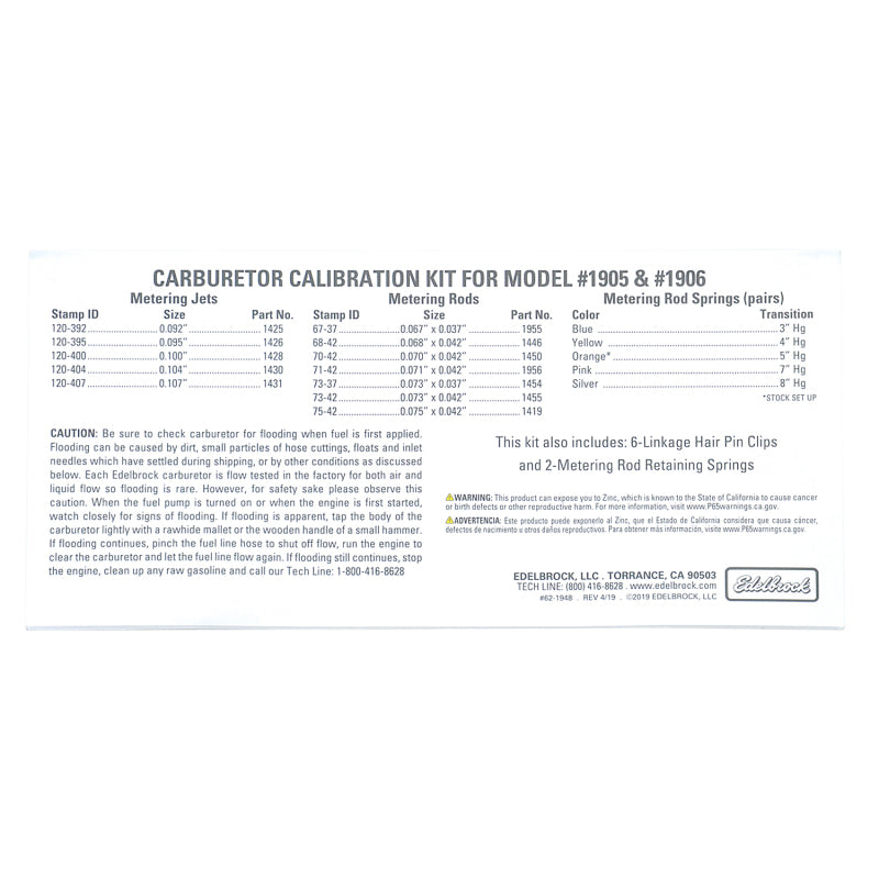 Edelbrock Calibration Kit for 1905 / 1906-thumbmail-6