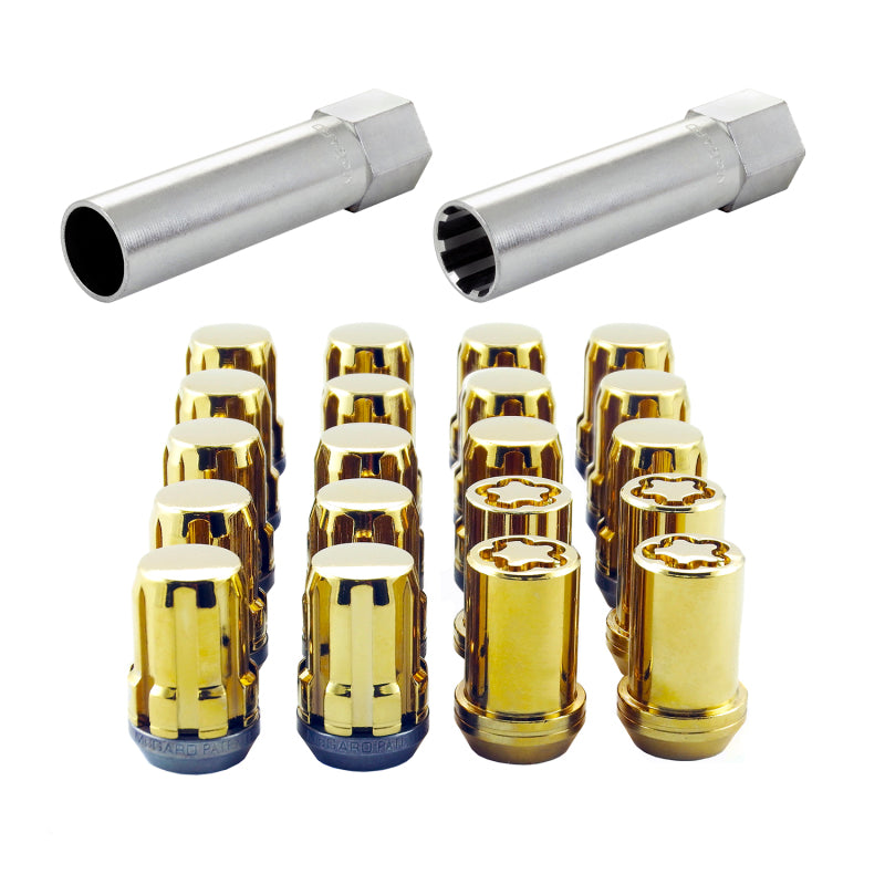 McGard SplineDrive Tuner 5 Lug Install Kit w/Locks & Tool (Cone) M12x1.25 / 13/16 Hex - Gold (CS)-thumbmail-2