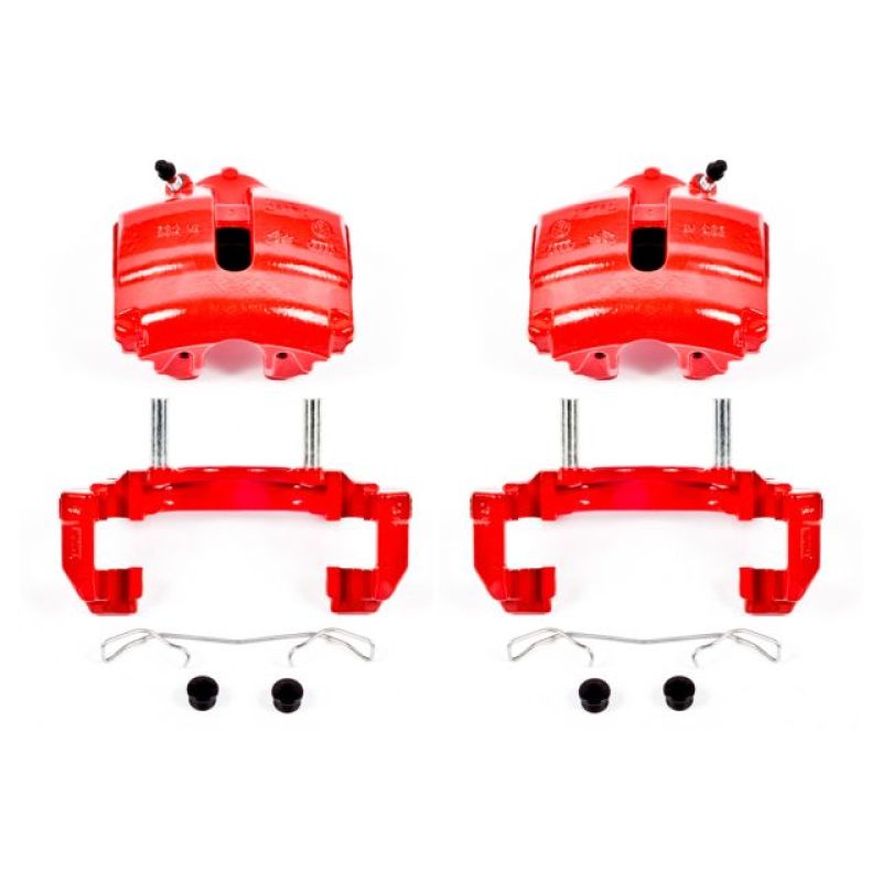 Power Stop 08-09 Audi TT Front Red Calipers w/Brackets - Pair-thumbmail-1